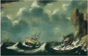 Dutch Shipping In A Gale Off A Rocky Coast Dutch Shipping In A Gale Off A Rocky Coast