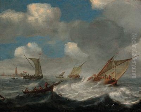 Shipping In A Squall Off The Dutch Coast - view 1
