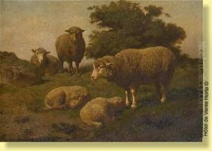 Moutons Au Paturage by Edouard Woutermaertens