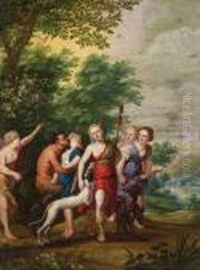 Diana Mit Satyrn Undnymphen by Frans Wouters
