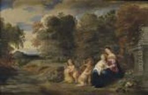 The Holy Family With The Infant Saint John The Baptist And Angels