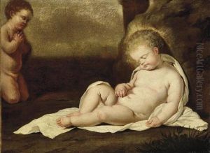 Le Christ Enfant Endormi Avec Saint Jean-baptiste by Frans Wouters