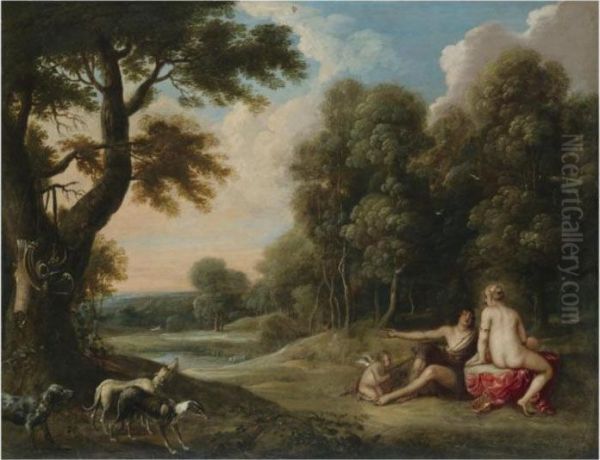 A Wooded Landscape With Venus, Adonis And Cupid - view 1