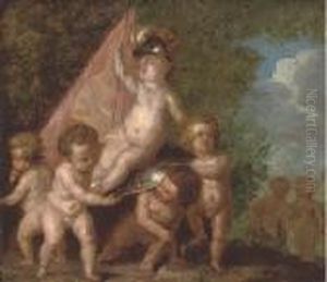 Putti Disporting by Frans Wouters