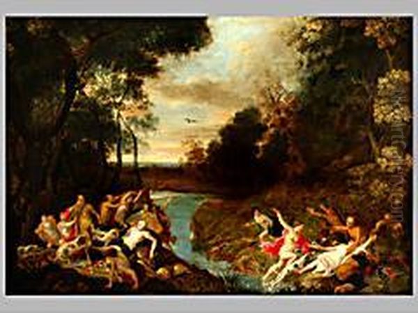 Diana Und Ihre Nymphen Werden Durch Faune Beim Baden Uberrascht - view 1