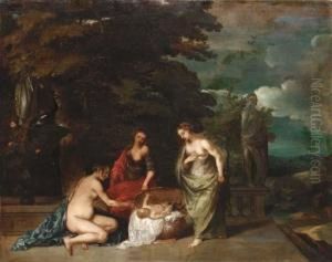 The Finding Of Erichthonius By The Daughters Of Cecrops by Frans Wouters
