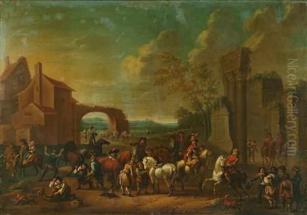 Landscape With Figures And Horses Before Ruins - view 1