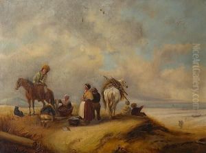 A View Of A Seashore With Fishwives Offering Fish To Traders A View Of A Seashore With Fishwives Offering Fish To Traders