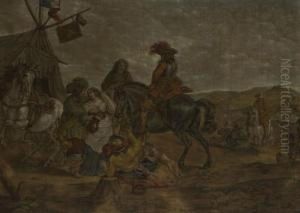 Sosta Di Cavalieri by Pieter Wouwermans or Wouwerman