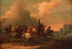 Battle Scene by Pieter Wouwermans or Wouwerman