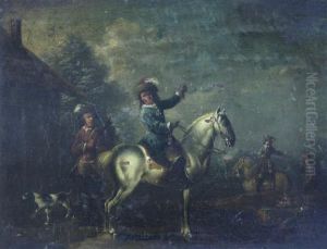 Equestrian Figures In Landscape by Pieter Wouwermans or Wouwerman