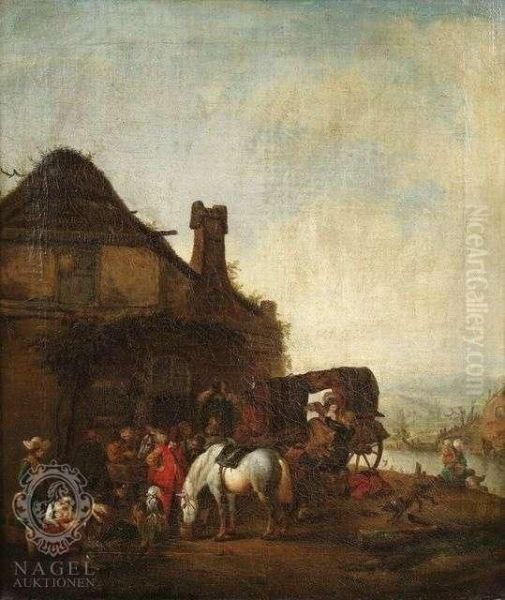 Halt Oftravellers In Front Of An Inn - view 1