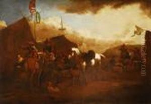 Campamento Militar Con Caballo Blanco