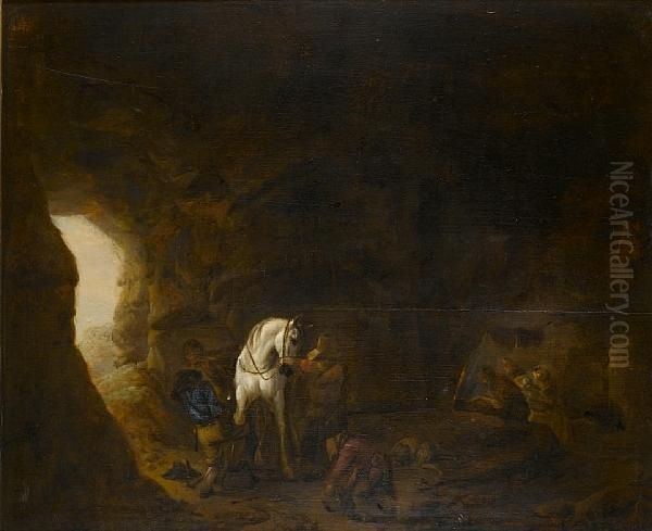 Men Shoeing A Horse At The Mouth Of Agrotto - view 1