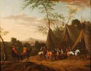 La Partenza Dei Cavalieri by Pieter Wouwermans or Wouwerman