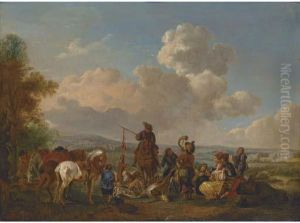 A Hunting Party With Trophies Of The Chase