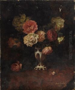 Still Life With Roses In A Bohemian Vase