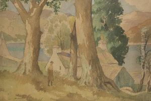 Figure By A Cottage, Gareloch by James Wright