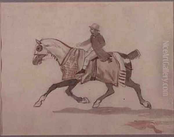 Little groom on a trotting horse - view 1