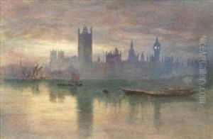 Across The Thames To Big Ben And The Houses Of Parliament by Richard Henry Wright