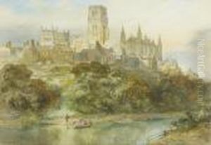 Durham Cathedral From The River Wear, A Pair by Richard Henry Wright