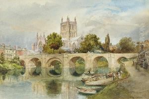 Hereford Cathedral From The River Wye