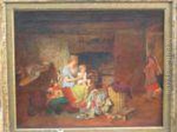 Cottageinterior, Mother With Her Children - view 1