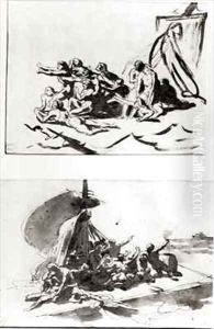 Two sketches for The Raft of the Medusa 2 by Theodore Gericault