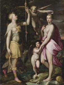 The Apotheosis Of Venus And Diana by Joachim Wtewael (Uytewael)