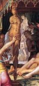 Marte Y Venus Sorprendidos Por Vulcano by Joachim Wtewael (Uytewael)