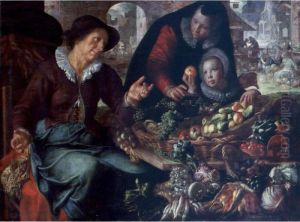 The Stall Of A Fruit And Vegetable Seller by Joachim Wtewael (Uytewael)