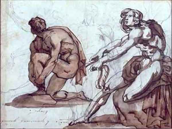 Two nude figures - view 1