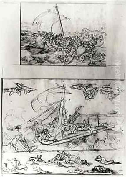 Two sketches for The Raft of the Medusa - view 1