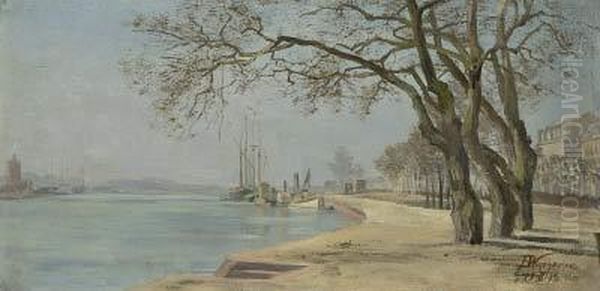 Flussbiegung Mit Uferstrase - view 1