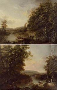 Landscapes With Peasants And Cattle. by Heinrich Wust