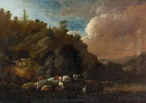 Zwei Pastorale Landschaften. by Heinrich Wust