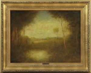 Misty Landscape With A Pond