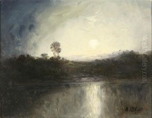 Moonlit Riverscape by Alexander Helwig Wyant
