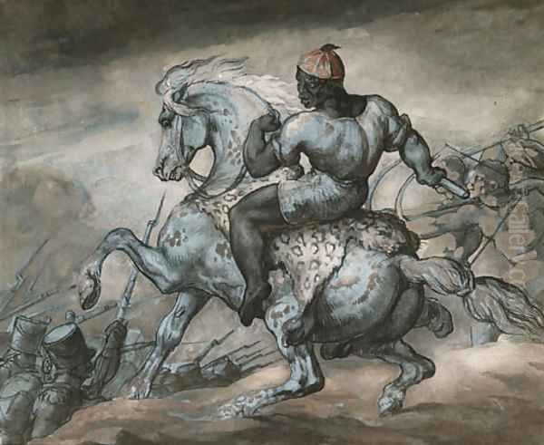 Episode de la Guerre Coloniale Noir sur un cheval cabre - view 1