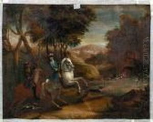 Landschaft Mit Hirschjagd by Jan Wyck