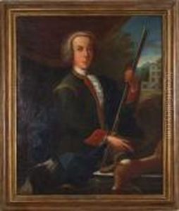 Portrait Of Gentleman Holding Gun by Jan Wyck