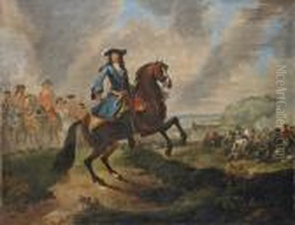 Equestrian Portrait Of King William Iii, A Battle And A Hilltoptown Beyond - view 1