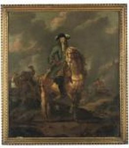 Portrait Of William Iii
(1650-1702), Full-length, On Horseback, At The Battle Of The Boyne by Jan Wyck
