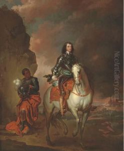 Equestrian Portrait Of Oliver Cromwell by Jan Wyck