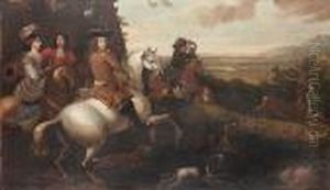 An Elegant Company Hunting Stag