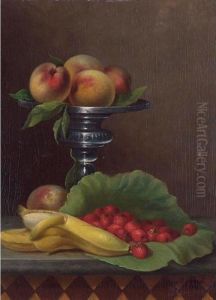 Still Life With Strawberries, Peaches And Bananas