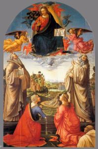 Christ in Heaven with Four Saints and a Donor c 1492 by Ghirlandaio Domenico