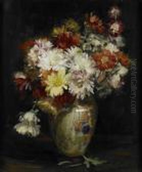 A Still Life Of Chrysanthemums - view 1