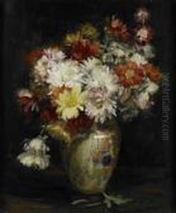 A Still Life Of Chrysanthemums by Kate Wylie