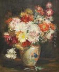 Still-life Of Flowers In Vase by Kate Wylie